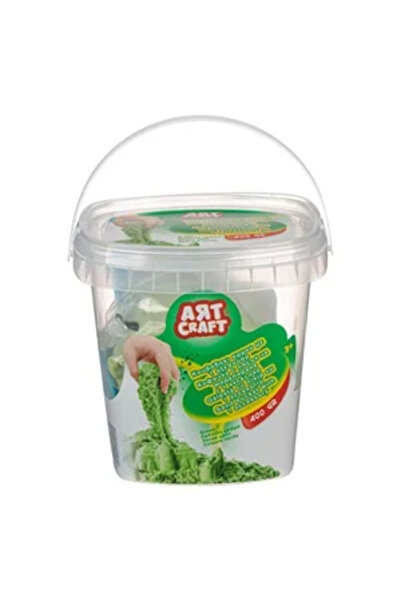 Zumzeria Nisip creativ în găleată și lopată verde 400g