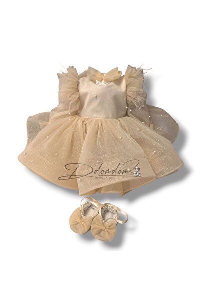 Domdom Boutique Set Rochiță Raisa manecă lungă tansparentă cu Botoșei