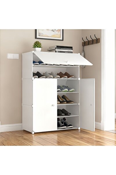 Naimeed Company Dulap de pantofi modular, 3 uși, Naimeed D7918, 32x62x95cm, Alb