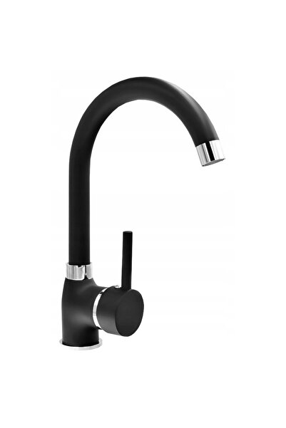 Granitan Baterie Bucatarie Neagra BETA, Dus Rotativ 360°, Cartus Ceramic
