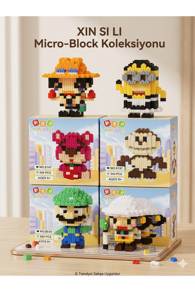 DoviCo XIN SI LI Micro Block Mini Lego Seti 6 Modelden Rastgele Gönderim Kole...