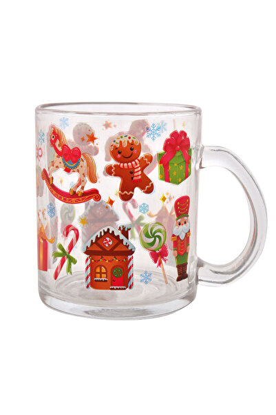 Zumzeria Gingerbread Man Pattern Glass Mug 330ml