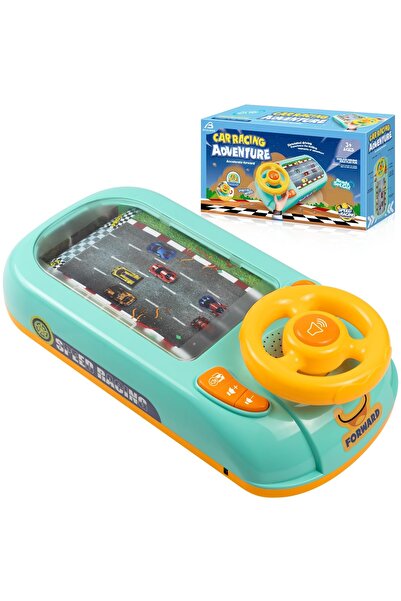 SARALMA Joc interactiv Car Racing Adventure, cu volan si display, turcoaz si ...