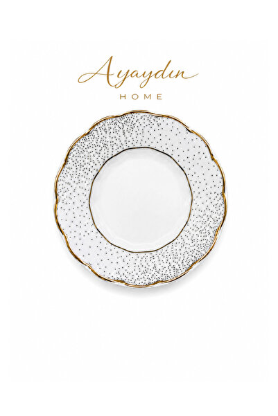 İpek Porselen Puan Desenli Çay Tabağı 6’lı Set – AYAYDIN HOME