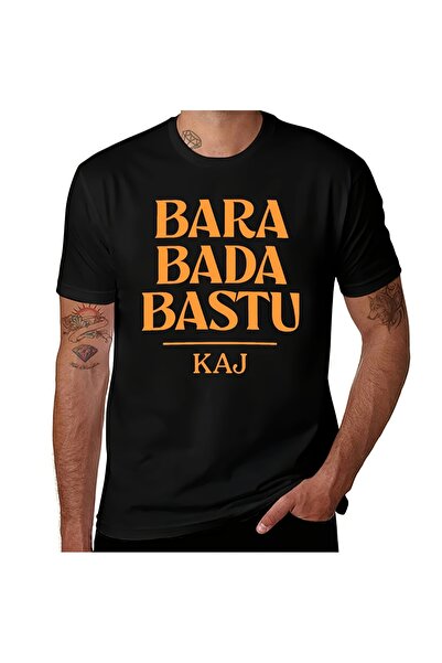 yiou trendy clothing تي شيرت رجالي بتصميم ريترو وطباعة بارزة لـ BARA BADA BASTU