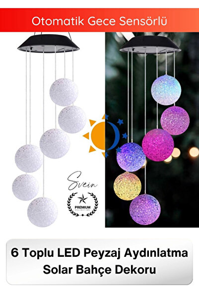 Svein #SolarLed Solar Bahçe Dekoru 6 Toplu LED Peyzaj Aydınlatma Renkli Işıkl...