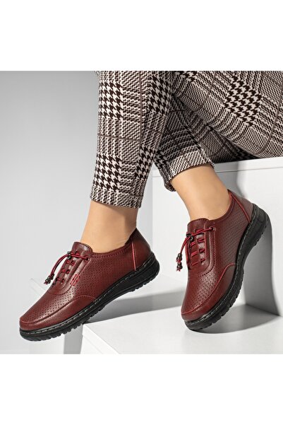 Modlet.ro Pantofi casual roșii de damă cu șireturi elastice MOD14252