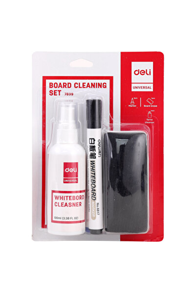 Deli WHITEBOARD KIT (ERASER + SPRAY + 2 MARKERS)