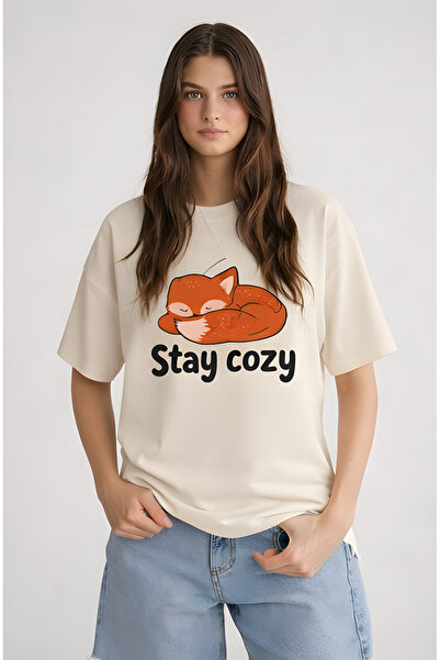 ALEYZA MODA Trendy "Saty Cozy" Printed T-Shirt for Women – Comfortable Cotton...