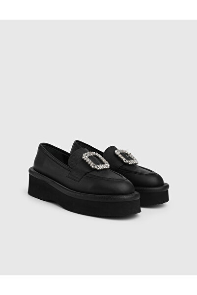 İLVİ Forza Genuine Leather Black Women's Loafer