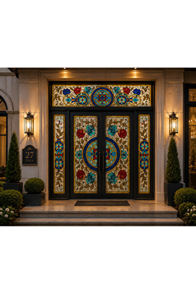 burawall Stained Glass Pattern Self-Adhesive Window Film