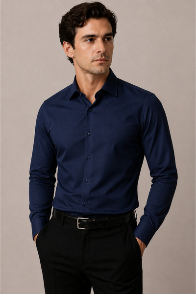 Zikuv Men's Slim Fit Shirt Long Sleeve Classic Stylish Office Casual Cotton S...