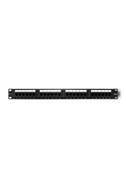 Qoltec Patch panel rack cu 24 de porturi |   Cat.6 UTP |   Negru