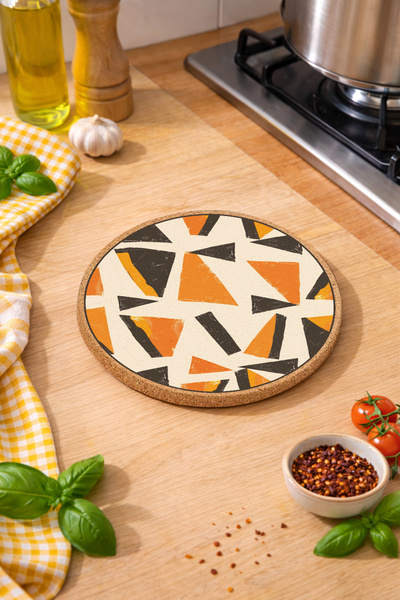 iyi fikirler Suport pentru oală/tigaie cu model geometric, cu bază din plută,...