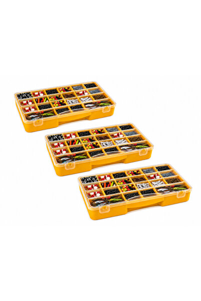FERAH PLASTİK 3LÜ Balıkçı Organizer Kutusu Olta Malzemesi Kutusu Çok Bölmeli ...