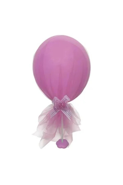 Zumzeria Pink Balloon with Tulle Base & Ribbon 60cm