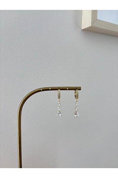 XUPING JEWELRY Üç Damla Taşlı Sallantılı XP 14K Gold Küpe