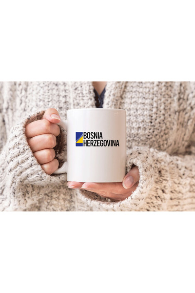 AYDESİGN Bosnia and Herzegovina Printed White Porcelain Mug