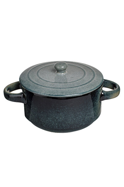 Zumzeria Ceramic Bowl Petrol Glaze with Lid 700ml