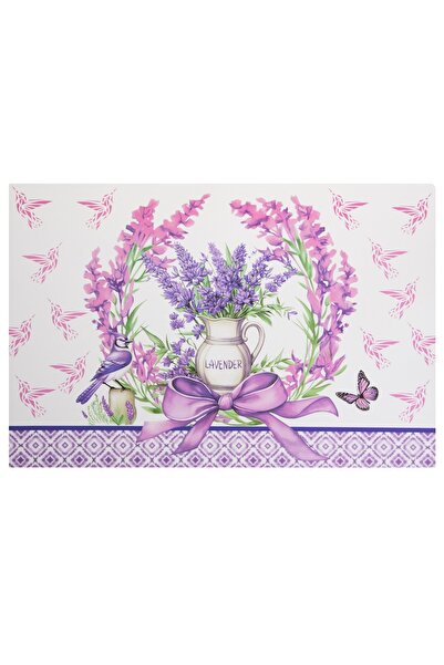 Zumzeria Plastic Plate Holder with Lavender Pattern for Easter