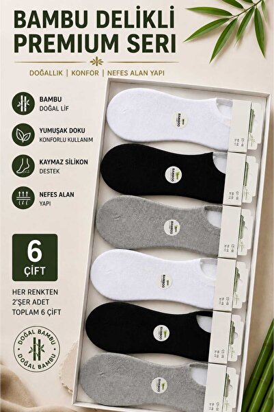 Lucy Shoes Helsinki Premium Men's Bamboo Perforated Socks 6-Pack 40-45