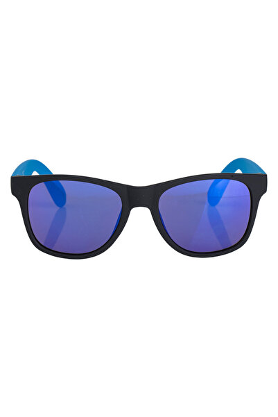 Zumzeria Black Rubber Frame Sunglasses with Blue Lenses and Sky Arms for Kids