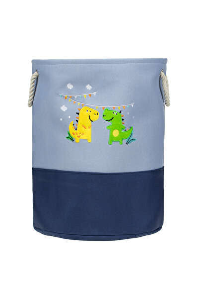 Zumzeria Sky Blue Dinosaur Laundry Basket for Kids Ø40x50cm