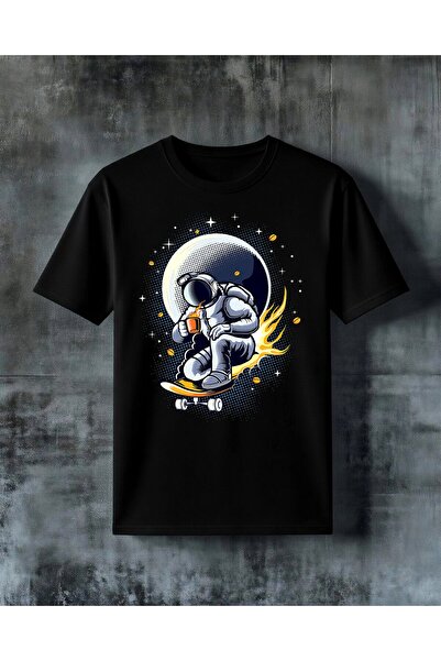 COMVİCHO Astronaut Skateboard 12 Printed Oversize T-Shirt