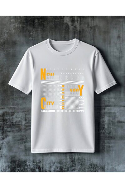 COMVİCHO New Citv Vany Printed Oversize T-Shirt