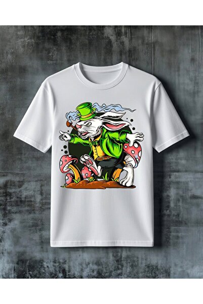 COMVİCHO تي شيرت كبير الحجم مطبوع عليه leprechaun mushroom