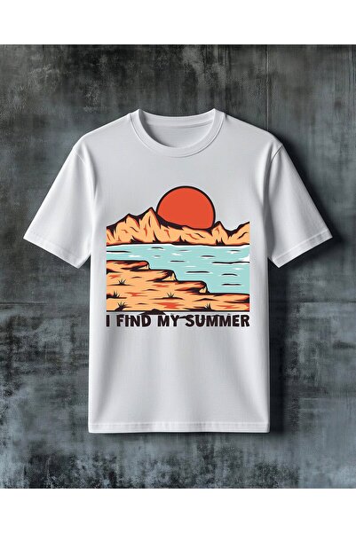COMVİCHO Find My Summer Ceol Landscape Printed Oversize T-Shirt