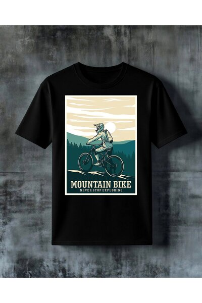 COMVİCHO Mountain Bike Kesfet Printed Oversize T-Shirt