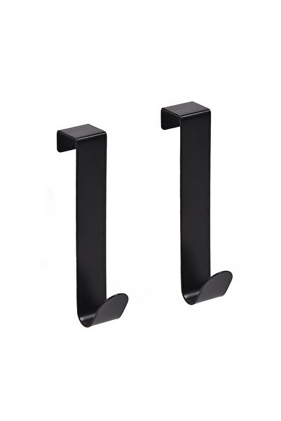 Zumzeria Black Metal Hooks for Door & Cabinet Door 2x12cm - 2pcs