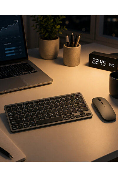 AyrStore Telefon Tablet Bilgisayar Uyumlu Kablosuz Klavye Mouse Kombini