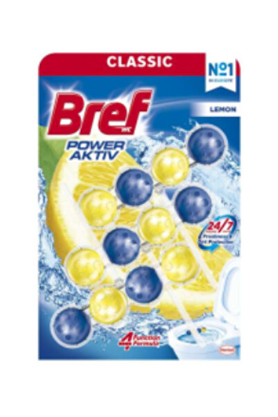 Bref Power Aktiv Lemon toilet air freshener, 3x50 g