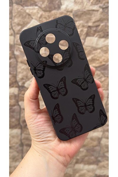 Vip Case TECNO SPARK 30C Uyumlu Siyah Kelebek Desenli Silikon Darbe Emici Kla...