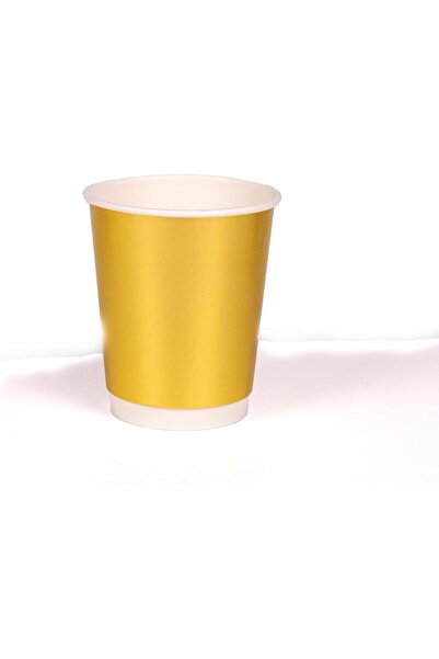 Sunny Your Bright choice Sunny Gold Paper Cups 8oz (25 Pieces) – Premium Disposable Cups for Hot & Cold Drinks, Thick & Leak Resistant