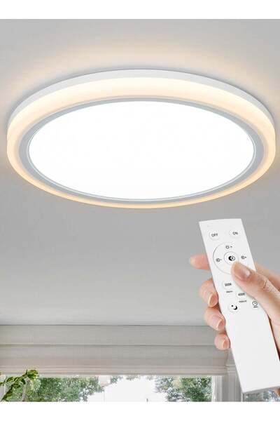 LOOPITYS Ceiling Lamp (30CM, 3000K-6000K) LED with Remote Control, Timer & Ni...