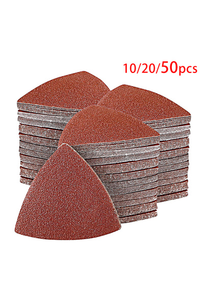 Choice 20pcs 120 Triangle Sanding Pads Sandpaper Hook and Loop Sanding Discs ...
