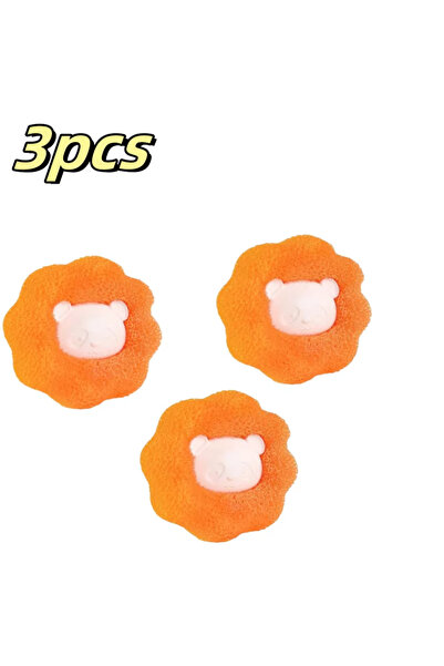 Choice1 5.8x5.8cm 3pcs orange Pet Hair Remover Reusable Ball Laundry Washing ...