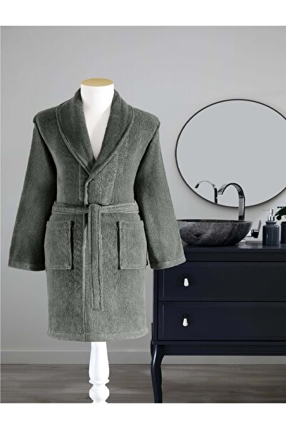 Özdilek Colored Tek Bathrobe Şalyaka-Anthracite (XXL Size)