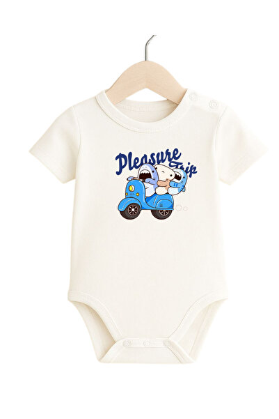 babytex بدلة أطفال مطبوعة بأكمام قصيرة - بدلة أطفال قطنية لطيفة بتصميم البحر
