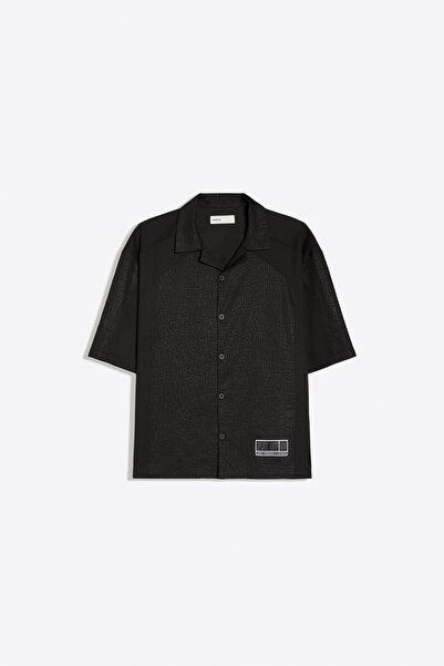 Bershka Boxy fit kısa kollu baskılı gömlek