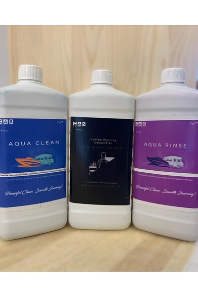 CAS Premium Karavan Bakım Seti – Aqua Blue + Aqua Rinse Lavanta + Kahve Makin...