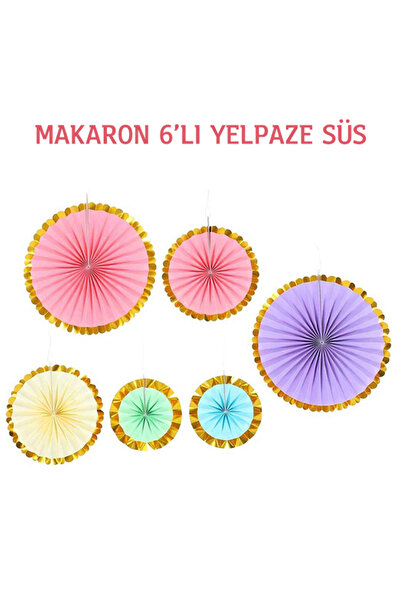 parti pera Makaron 6'lı Yelpaze Süs Köşeleri Varaklı