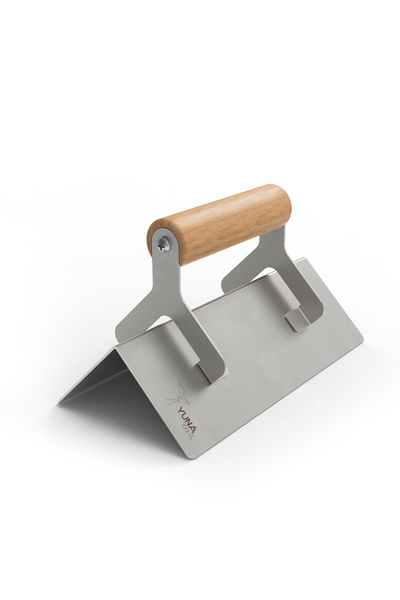 YUNA TOOLS Paslanmaz Çelik Dış Köşe Malası 200(L)x75(W)x75(W) mm R0 - Ahşap Sap
