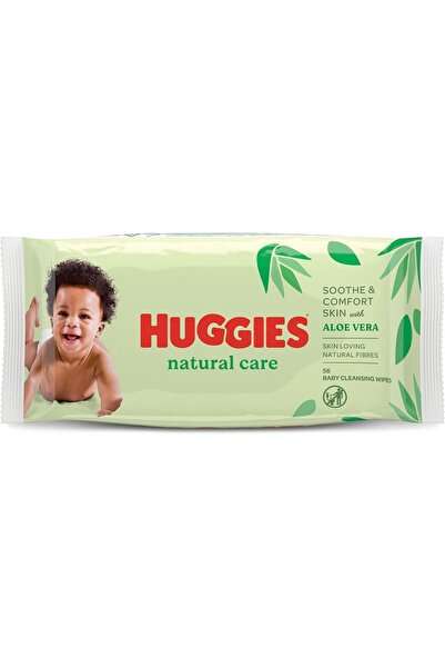 Wipe Smile Baby Wipes Natural Care with Aloe Vera Huggies Wipes 56 Pc Kids