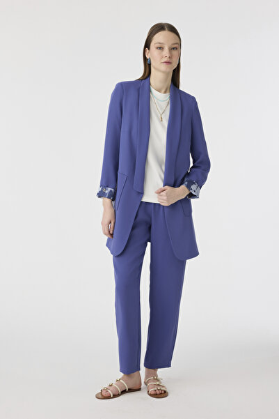 Zühre Shawl Collar Pocket Detailed Double Violet Suit 1103