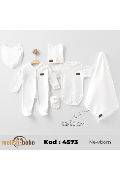 Melish Bebe طقم خروج من المستشفى مكون من 6 قطع مصنوع من القطن بنسبة 100%