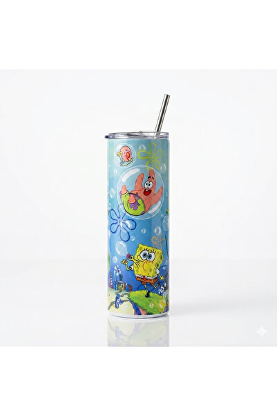 HOLOL Cartoon Spongebob Design Insulated Thermal Cup 600ml Tumbler Cup
